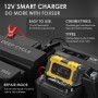 Foxsur 6A 12V Мотоцикл / автомобиль Smart Acter Charger, Тип вилки: eu Plug (желтый)