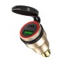 Motorcycle European-style Small-caliber Aluminum Alloy QC 3.0 + PD Fast Charge USB Charger, Shell Color:Gold(Red Light)