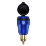 Motorcycle European-style Small-caliber Aluminum Alloy QC 3.0 + PD Fast Charge USB Charger, Shell Color:Blue(Red Light)