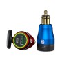 Motorcycle European-style Small-caliber Aluminum Alloy QC 3.0 + PD Fast Charge USB Charger, Shell Color:Blue(Red Light)