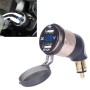 German EU Plug Special Motorcycle Elbow Charger Dual USB Voltmeter 4.2A Charger, Shell Color:Gold(Blue Light)