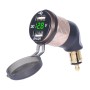 German EU Plug Special Motorcycle Elbow Charger Dual USB Voltmeter 4.2A Charger, Shell Color:Gold(Green Light)