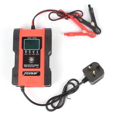 FOXSUR 12V-24V Car Motorcycle Repair Battery Charger AGM Charger Color:Red(UK Plug)