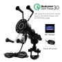 CS-878A1 Multi-function Motorcycle Wireless Wired Aluminum Alloy Mobile Phone Holder Charger (Black)