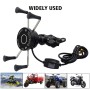 CS-878A1 Multi-function Motorcycle Wireless Wired Aluminum Alloy Mobile Phone Holder Charger (Black)