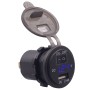 CS-587 12V 2.4A Motorcycle Waterproof Digital Display Voltage Mobile Phone USB Charger Holder(Blue)