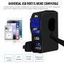 CS-838B 12V 2A Motorcycle Waterproof Mobile Phone USB Charger with Indicator Light Switch(Blue)