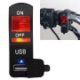 CS-838B 12V 2A МОТОКИКЛ Водонепроницаемый мобильный телефон USB-зарядное устройство с индикатором выключателя света (красный)