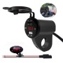 ZH-975B1 Motorcycle Aluminum Alloy Waterproof Mobile Phone Single USB Charger with Red Voltmeter(Black)