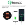 WUPP ZH-975B3 Motorcycle Aluminum Alloy Waterproof Mobile Phone Double QC3.0 Quick Charging Charger with Voltmeter(Black)