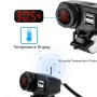 Motorcycle Car Mobile Phone Charger Waterproof Temperature Digital Display Charger with Switch(Red Light)