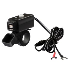 C082 Motorcycle Mobile Phone Charger Waterproof USB Charger With Switch Indicator