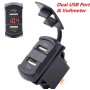 12-24V Motorcycle Car Boat USB Power Socket Plug Outlet With Voltmeter
