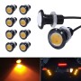 10 PCS 18mm 1.5W DC9-80V Motorcycle Eagle Eye Light Single Lens(Yellow Light)