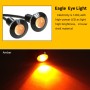 10 PCS 23mm 1.5W DC9-80V Motorcycle Eagle Eye Light Single Lens(Yellow Light)