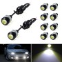 10 PCS 18mm 1.5W DC9-80V Motorcycle Eagle Eye Light Double Lens(White Light)