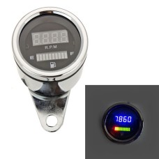 Motorcycle Universal Digital Rotating Speed Oil Volume LED Meter Gauage, DC 12V