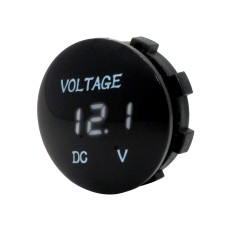 Универсальный цифровой дисплей водонепроницаемый светодиодный измеритель напряжения для автомобильного мотоцикла DC 12V-24V (белый)
