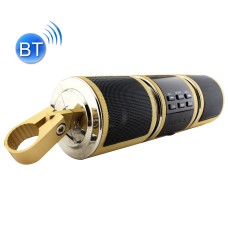 Мотоцикл Водонепроницаемый алюминиевая оболочка ручка Bluetooth Stereo Dinger, поддержка Bt/mp3/fm/tf (золото)