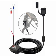 Quick Charging Waterproof Motorcycle USB Phone Charger Adapter, Cable Length: 2.27m