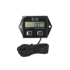 CS-1184A1 DJ-202 Motorcycle Motorboat Petrol Engine Waterproof LCD Digital Display Electronic Tachometer Hour Meter Timer(Black)