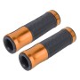 2 PCS Motorcycle Universal  Net Texture Metal Right and Left Handle Bar Grips with Rubber Cover(Orange)