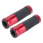 2 PCS Motorcycle Universal  Net Texture Metal Right and Left Handle Bar Grips with Rubber Cover(Red)