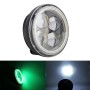 10W 6000K 1500LM 4 LED White Motorcycle Headlight Lamp with Green Angle Eye Lamp, DC 9-36V