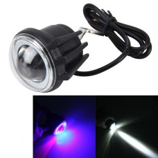 6W 400LM 1 COB Universal External Modified Motorcycle Bright Mirror Light Headlamp, DC 10-30V, (White Light + Blue Sky Angel Eyes + Red Eyes of The Devil)