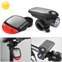 2 ПК 3W 240LM USB Solar Energy Motorcycle / Bicycle Light Set, передний свет+задний свет (черный)