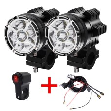 2 ПК, DC 12V 4000LM 6000K 30W IP67 6 Светодиодные светодиодные лампы Мотоциклетные светодиодные фонари