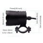 DC12V 4000LM 6000K 30W IP67 6 LED Lamp Beads Motorcycle Aluminum Alloy LED Headlight Lamps with Switch, Constantly Bright