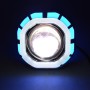 Motorcycle 30W DC 12V-85V LED Headlight Built-in octagonal Double Aperture Angle Eyes + Devil Eye(Blue Light)