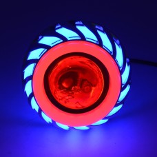 Motorcycle 30W DC 12V-85V LED Headlight Lens Built-in Whirlwind Double Aperture Angle Eyes + Devil Eye(Blue Light)