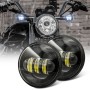 2 PCS DC9-30V 30W 3000K/6000K 3000LM 4.5 inch 3LEDs Motorcycle LED Headlight, Black