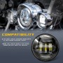 2 PCS DC9-30V 30W 3000K/6000K 3000LM 4.5 inch 3LEDs Motorcycle LED Headlight, Black