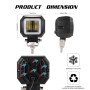 2 PCS 3 inch 27W 2500LM 6000K DC 10-80V IP68 Motorcycles Square Shape LED Spotlight Angel Eye Work Lights