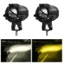 G0025 M3 9-30V 90W 6000K/3000K 9000LM 6 ZES-3575 LEDs White Light+Yellow Light Motorcycle Large Lens Spotlight