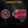 S7 Motorcycle Rearview Mirror LED Strobe Spotlight(Red)