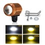 S7 Motorcycle Rearview Mirror LED Strobe Spotlight(Gold)