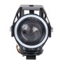 U7 10W 1000LM CREE LED Life Waterproof Headlamp Light with Angel Eyes Light for Motorcycle / SUV, DC 12V(Blue Light)