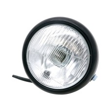 5.75 inch Motorcycle Black Shell Retro Lamp LED Headlight Modification Accessories for CG125 / GN125(White)