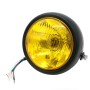 5.75 inch Motorcycle Black Shell Retro Lamp LED Headlight Modification Accessories for CG125 / GN125(Yellow)