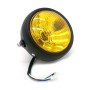 5.75 inch Motorcycle Black Shell Retro Lamp LED Headlight Modification Accessories for CG125 / GN125(Yellow)