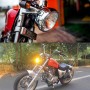 5.75 inch Motorcycle Black Shell Retro Lamp LED Headlight Modification Accessories for CG125 / GN125(Yellow)