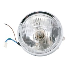 5.75 inch Motorcycle Silver Shell Retro Lamp LED Headlight Modification Accessories for CG125 / GN125(White)