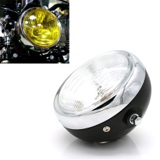 5.75 inch Motorcycle Black Shell Retro Lamp LED Headlight Modification Accessories for CG125 / GN125(White)