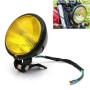 4 inch Motorcycle Black Shell Glass Retro Lamp LED Headlight Modification Accessories(Yellow)