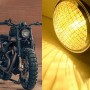 Motorcycle Black Shell Harley Headlight Retro Lamp LED Light Modification Accessories (Yellow)