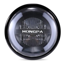 Hongpa Motorcycle Retro Furights Модифицированные детали светодиодные металлические фары (ярко -черные)